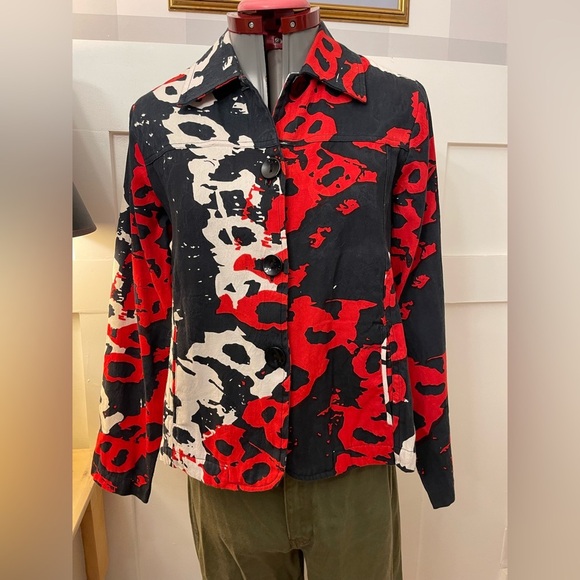 Parsley & Sage Red and Black Patterned Jacket Size Small - Picture 1 of 7